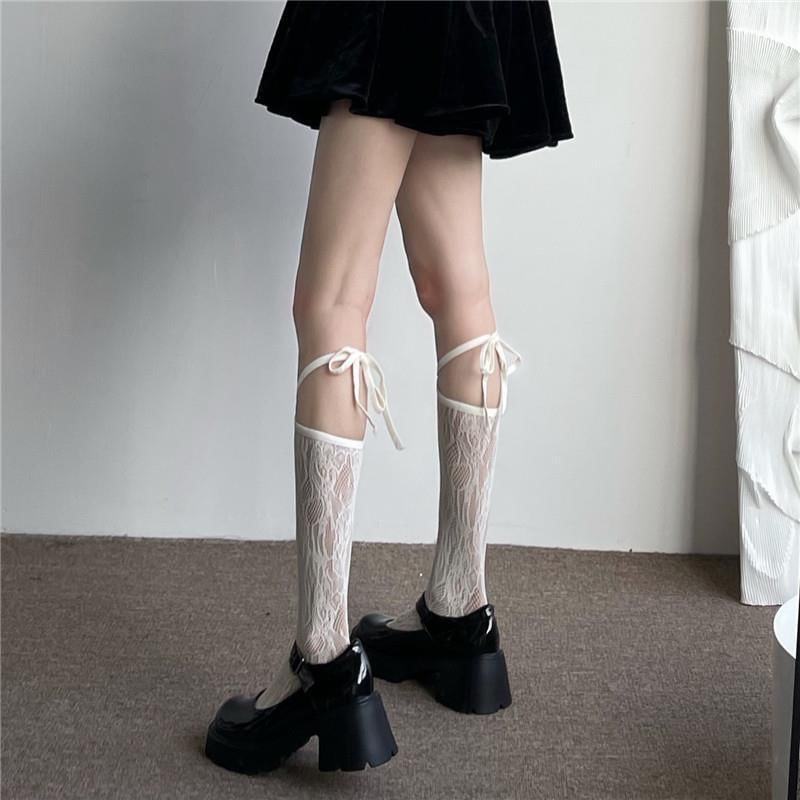 Lace Lace-Up Socks SpreePicky