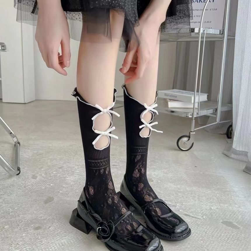 Ribbon Cutout Lace Socks SpreePicky