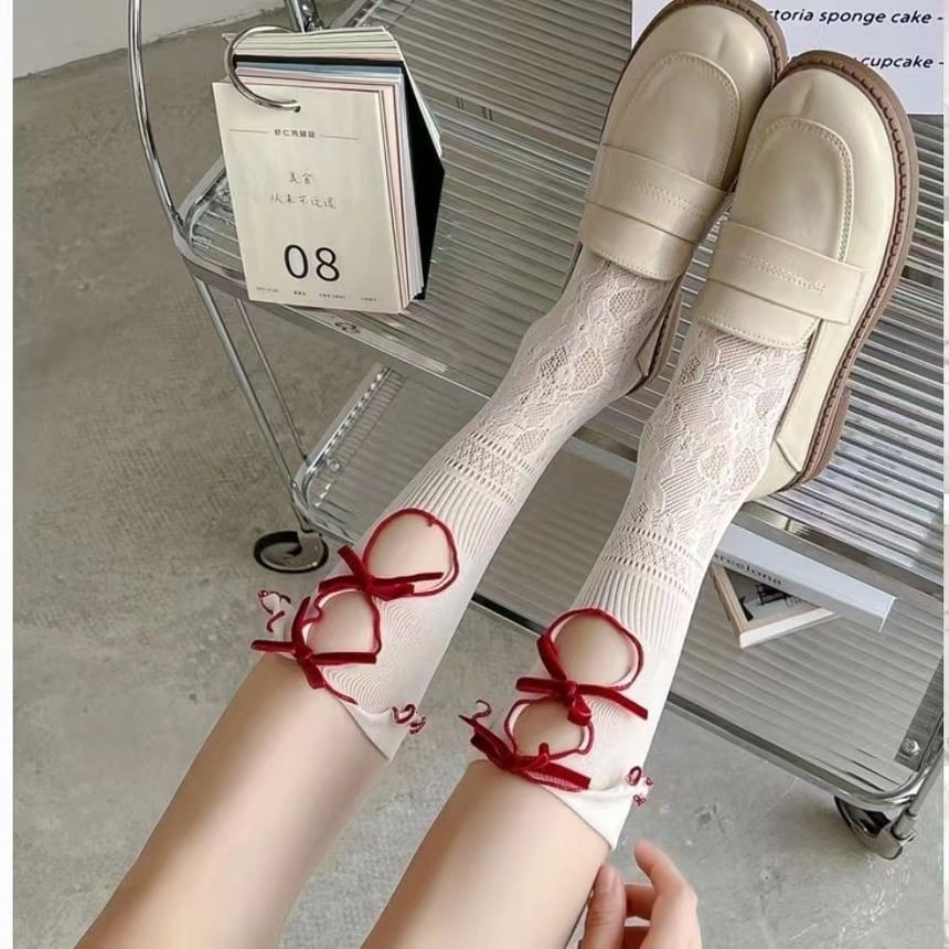 Ribbon Cutout Lace Socks SpreePicky