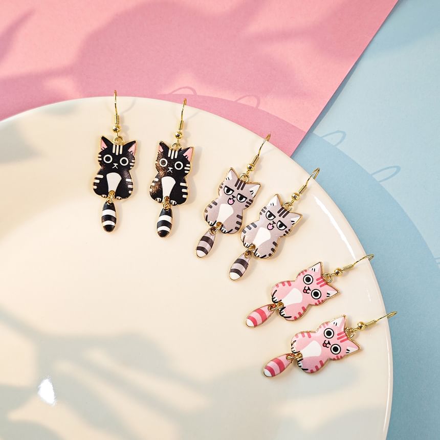 Cat Alloy Drop Earring SpreePicky