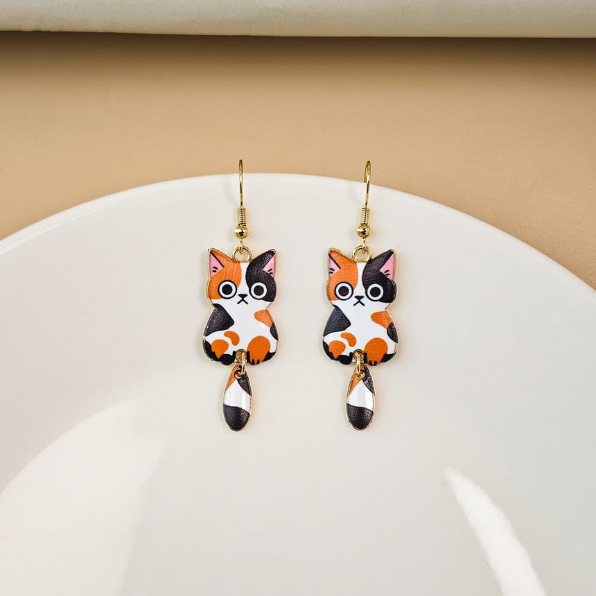 Cat Alloy Drop Earring SpreePicky