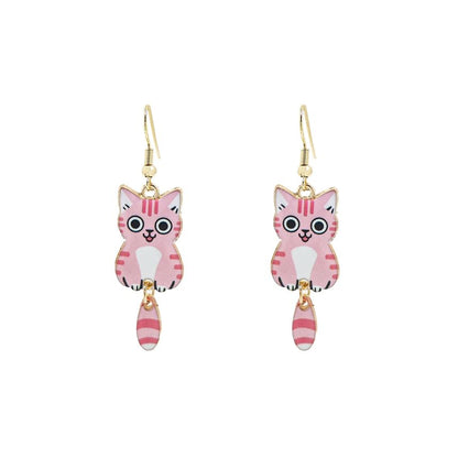 Cat Alloy Drop Earring SpreePicky