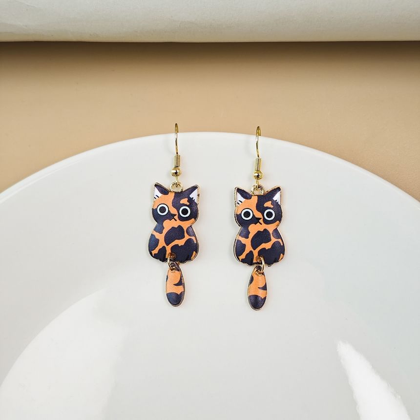 Cat Alloy Drop Earring SpreePicky