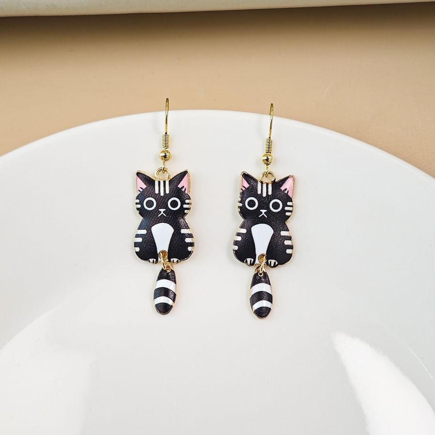 Cat Alloy Drop Earring SpreePicky