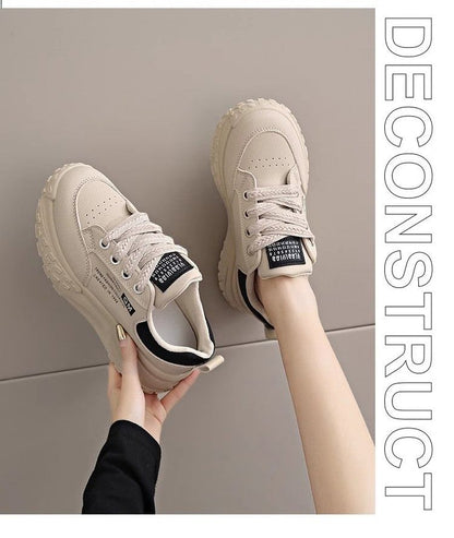 Lettering Lace-Up Platform Sneakers mySite