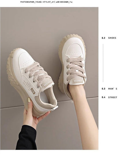 Lettering Lace-Up Platform Sneakers mySite