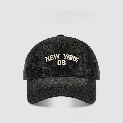 Lettering Embroidered Denim Baseball Cap SpreePicky