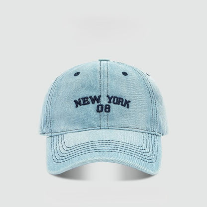 Lettering Embroidered Denim Baseball Cap SpreePicky