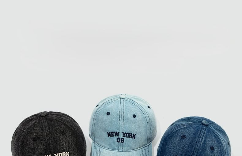 Lettering Embroidered Denim Baseball Cap SpreePicky