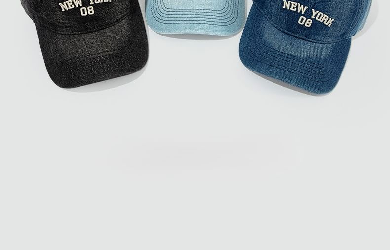 Lettering Embroidered Denim Baseball Cap SpreePicky