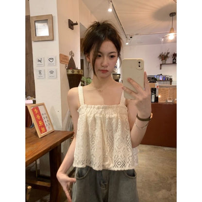 Lace Flowy Camisole Top SpreePicky