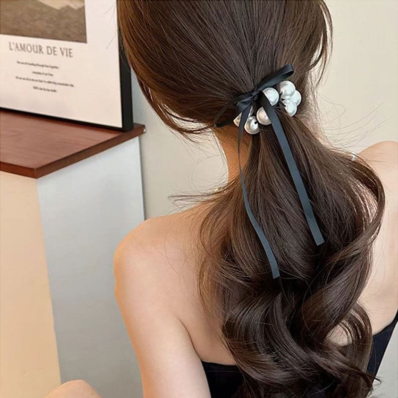 Bow Beaded Hair Tie SpreePicky