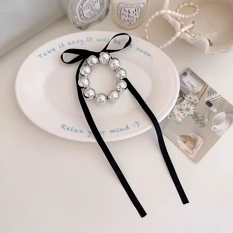 Bow Beaded Hair Tie SpreePicky