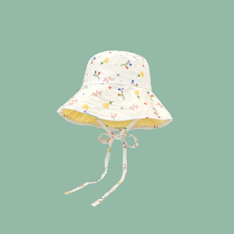 Floral Print Piped Bucket Hat SpreePicky