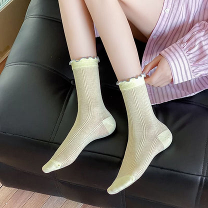 Contrast Trim Socks Set SpreePicky