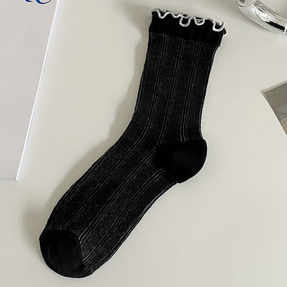 Contrast Trim Socks Set SpreePicky