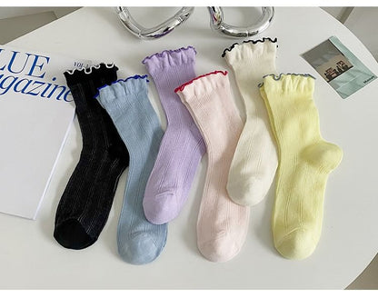 Contrast Trim Socks Set SpreePicky