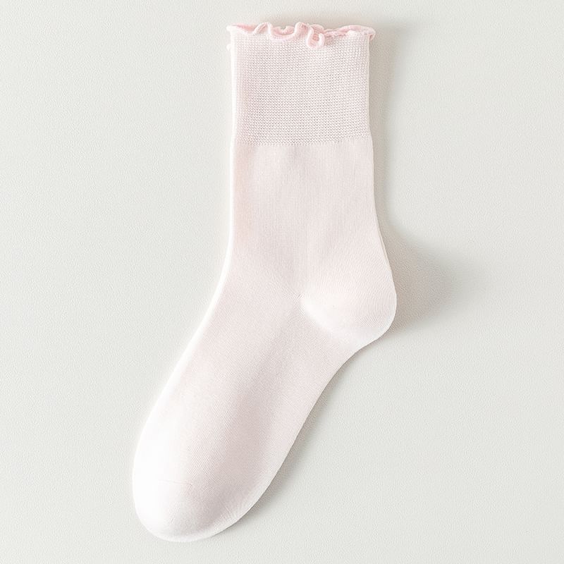 Plain Lettuce Edge Socks Set SpreePicky