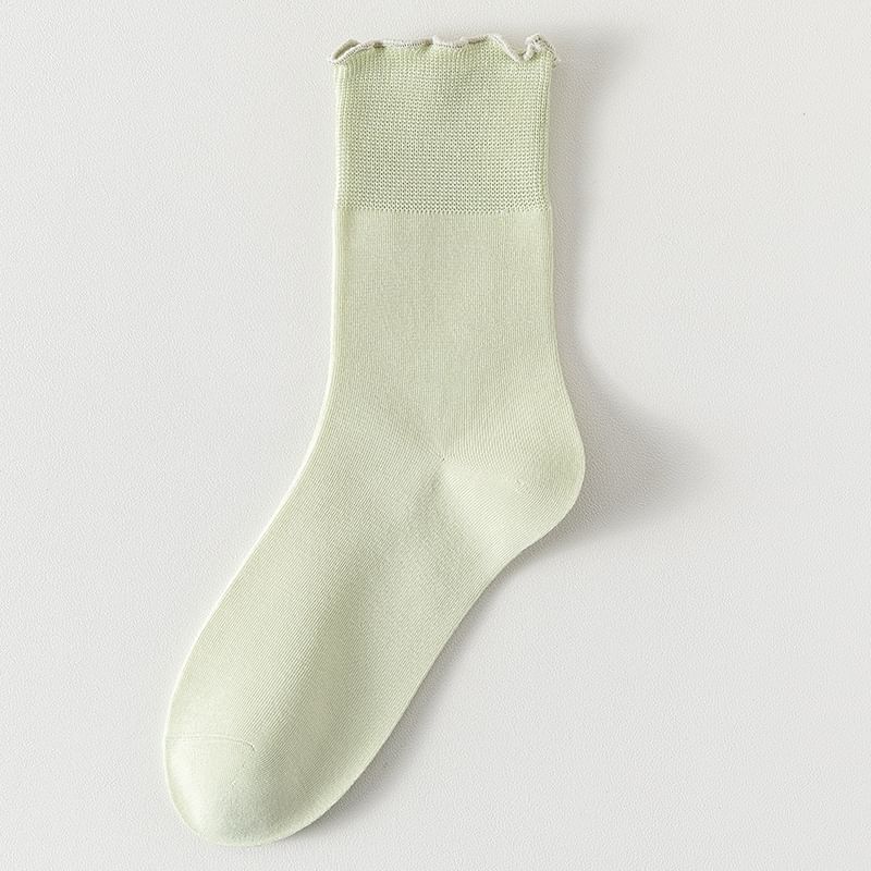 Plain Lettuce Edge Socks Set SpreePicky