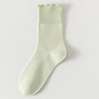 Plain Lettuce Edge Socks Set SpreePicky