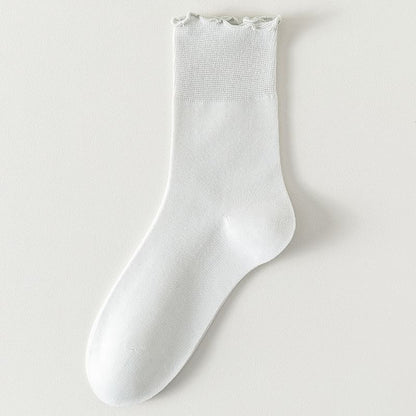 Plain Lettuce Edge Socks Set SpreePicky