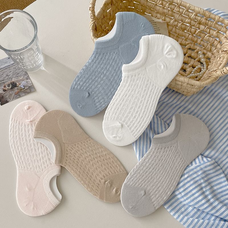 Plain No Show Socks Set SpreePicky