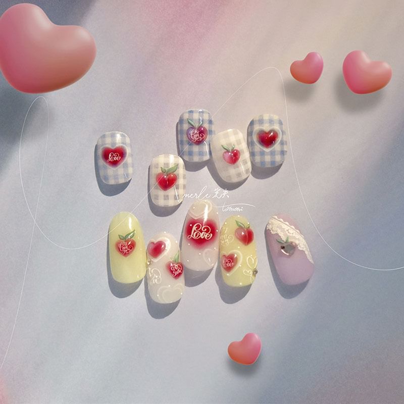 Peach / Heart / Fruit Nail Art Stickers SpreePicky