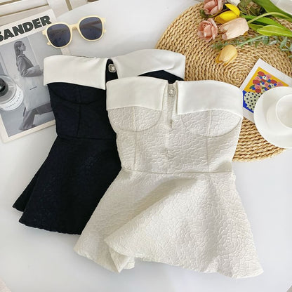 Two Tone Peplum Tube Top mySite