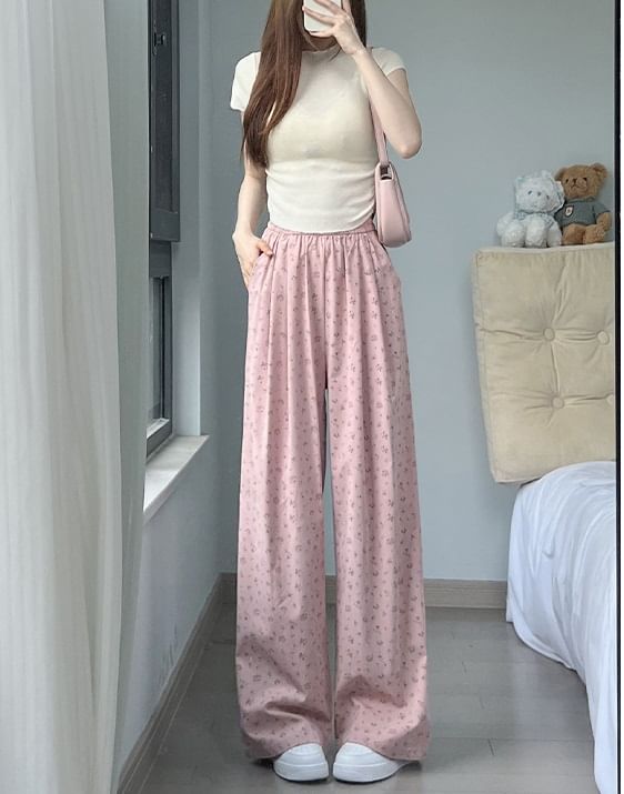 Floral High Waist Wide Leg Sweatpants SpreePicky