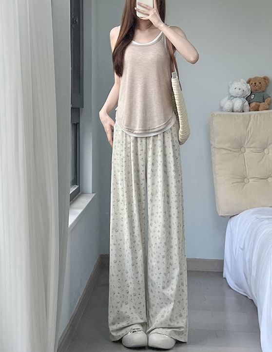 Floral High Waist Wide Leg Sweatpants SpreePicky