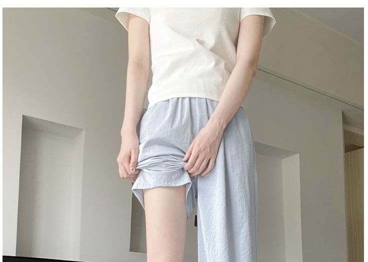 Plain High Rise Wide Leg Sweatpants SpreePicky