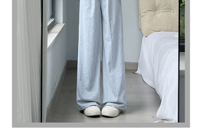 Plain High Rise Wide Leg Sweatpants SpreePicky