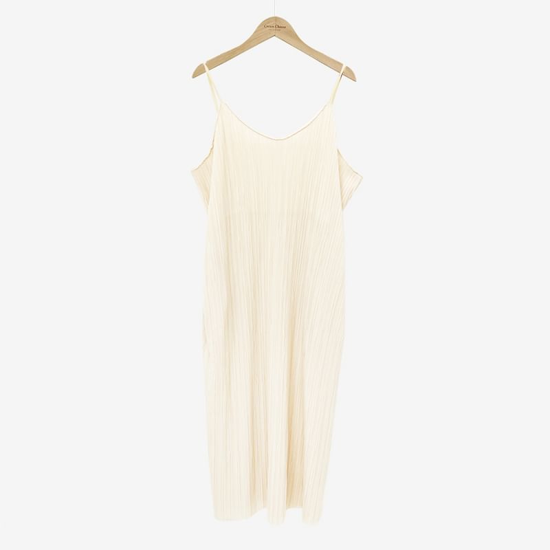 Sleeveless Ribbed Plain Maxi A-Line Dress SpreePicky