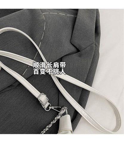 Chain Strap Faux Leather Crossbody Bag / Bag Charm / Set mySite