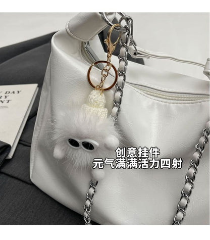 Chain Strap Faux Leather Crossbody Bag / Bag Charm / Set mySite