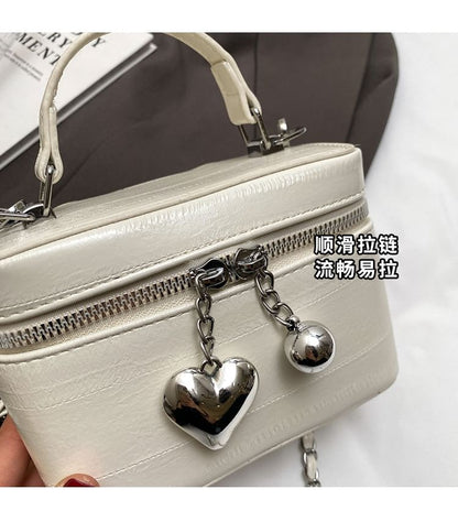 Chain Strap Faux Leather Crossbody Bag mySite