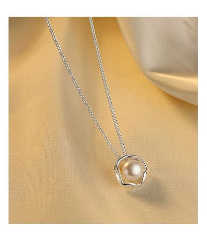 Sterling Silver Faux Pearl Necklace SpreePicky