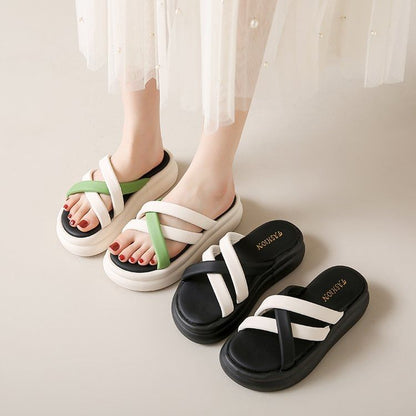 Cross Strap Platform Sandals mySite