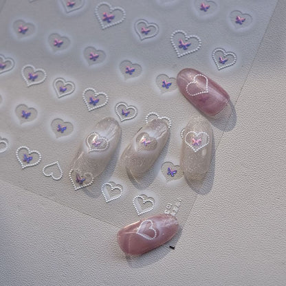 Butterfly Heart Nail Art Stickers SpreePicky