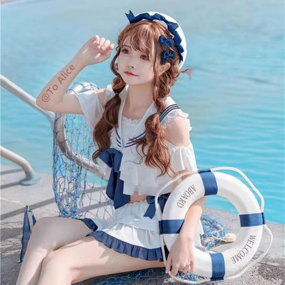 Set: Lolita Sailor Collar Swim Top + Swim Skirt mySite