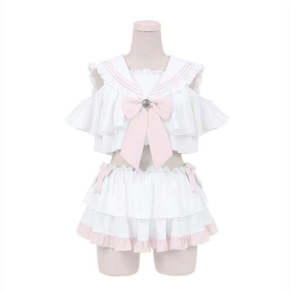 Set: Lolita Sailor Collar Swim Top + Swim Skirt mySite