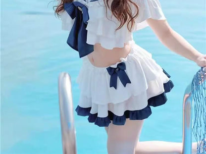 Set: Lolita Sailor Collar Swim Top + Swim Skirt mySite