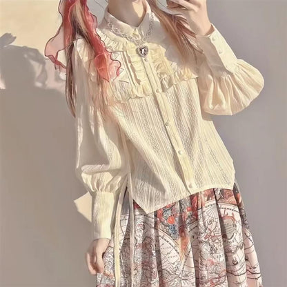 Lolita Long Sleeve Collar Ruffle Lace Blouse mySite