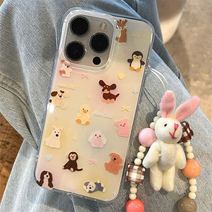 Animal Phone Case / Strap / Set - iPhone 15 Pro Max / 15 Pro / 15 Plus / 15 / 14 Pro Max / 14 Pro / 14 Plus / 14 / 13 Pro Max / 13 Pro / 13 / 13 mini / 12 Pro Max / 12 Pro / 12 / 12 mini / 11 Pro Max / 11 Pro / 11 SpreePicky