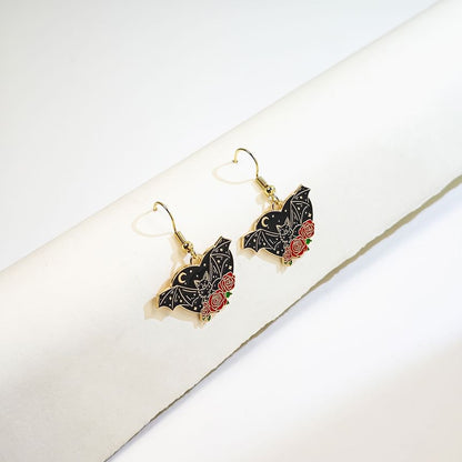 Halloween Bat Alloy Drop Earring SpreePicky