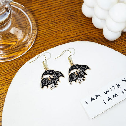 Halloween Bat Alloy Drop Earring SpreePicky