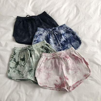 Drawstring Waist Tie Dye Shorts SpreePicky