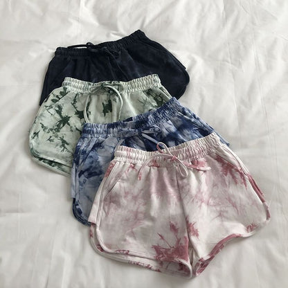 Drawstring Waist Tie Dye Shorts SpreePicky