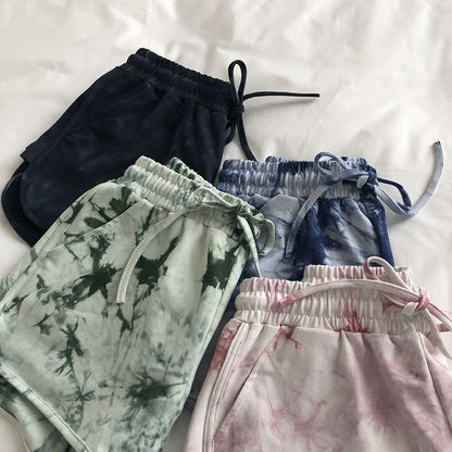 Drawstring Waist Tie Dye Shorts SpreePicky