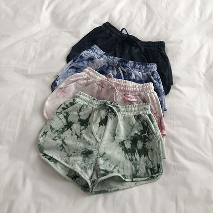 Drawstring Waist Tie Dye Shorts SpreePicky